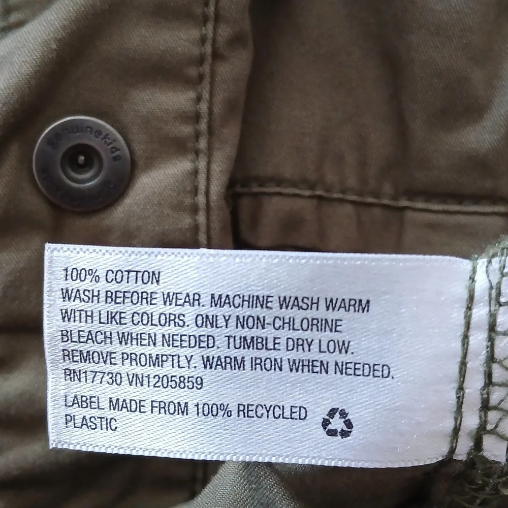Oshkosh B'gosh Genuine Kids Snap on Khaki green Jacket |‎ Size 12M